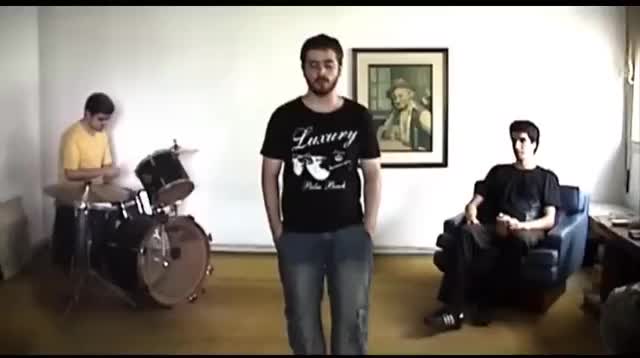 Still frame from the archival video Superphones Love Games.