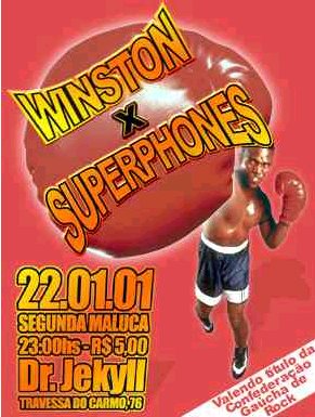 Superphones concert flyer with original typography and artwork.