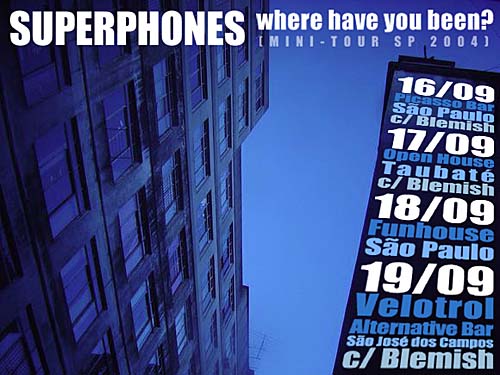 Superphones concert flyer with original typography and artwork.
