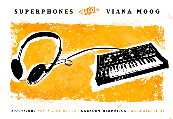 Superphones concert flyer with original typography and artwork.