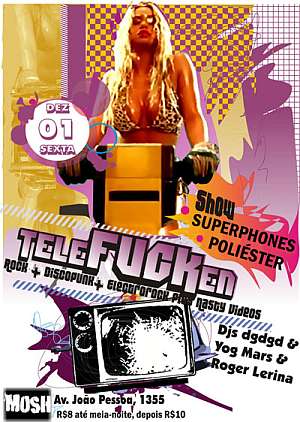 Superphones concert flyer with original typography and artwork.